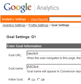 Google Analytics Goal.