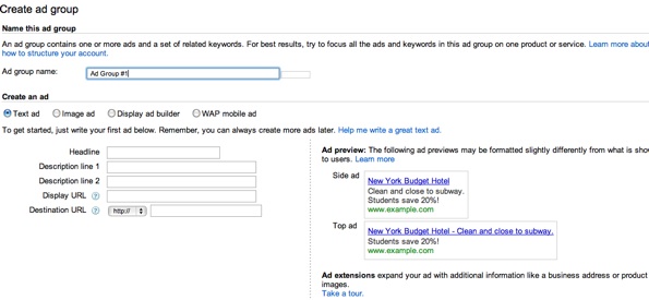 AdWords Preview Copy