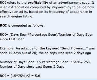 Keyword Spy ROI Picture