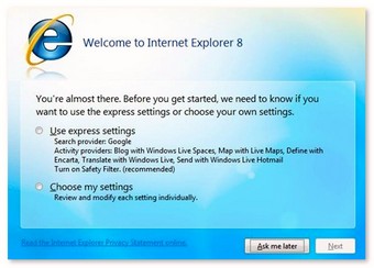 Welcome To Internet Explorer 8