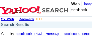 Yahoo! see also result for Seobook.