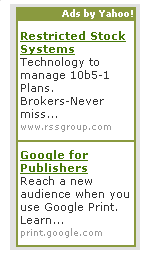 Google Print on Yahoo! Ads.